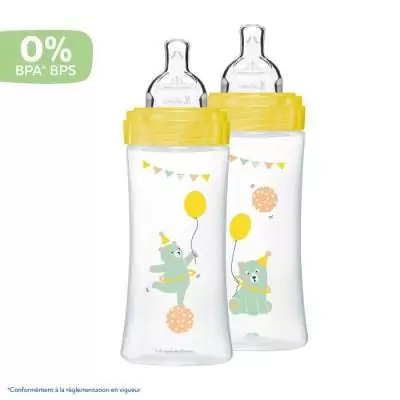 Lot de 2 Biberons Dodie Sensation+ Anti-Coliques Ours 330ml Lot de 2 Biberons Dodie Sensation+ Anti-Coliques Ours 330ml