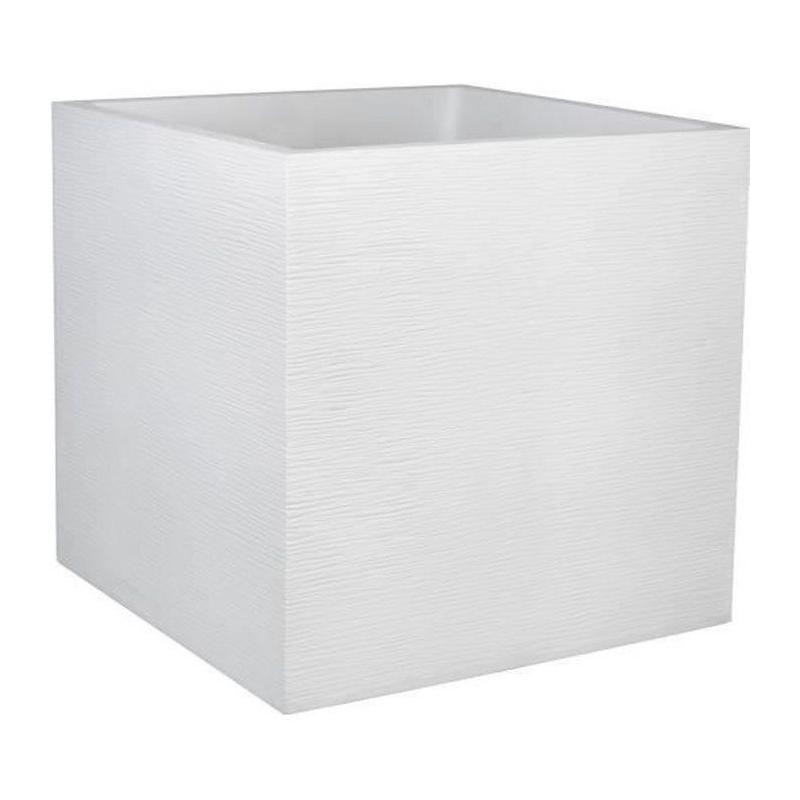 Bac à fleurs carré Graphit 57L - Blanc cérusé • Made in France