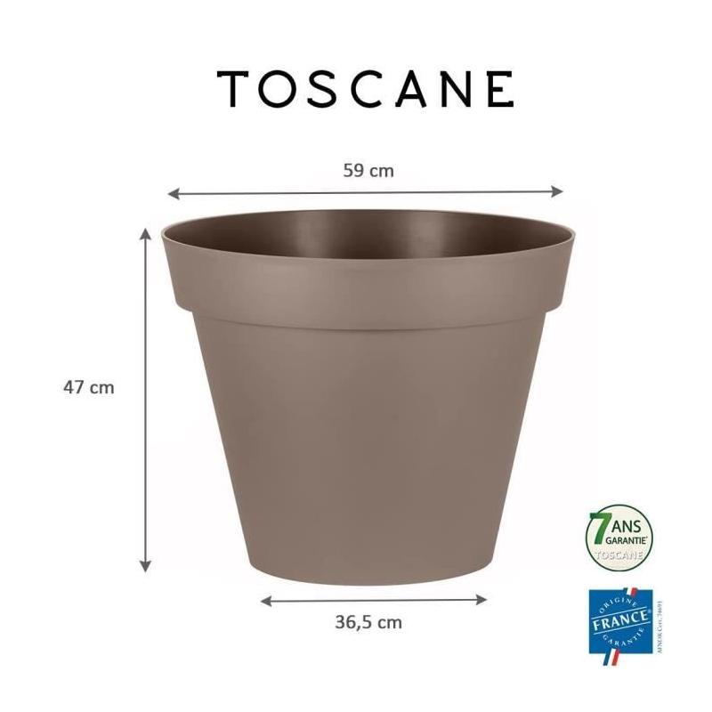 Pot de fleur Toscane - Ø 60 x H 47 cm - Taupe - Made in France