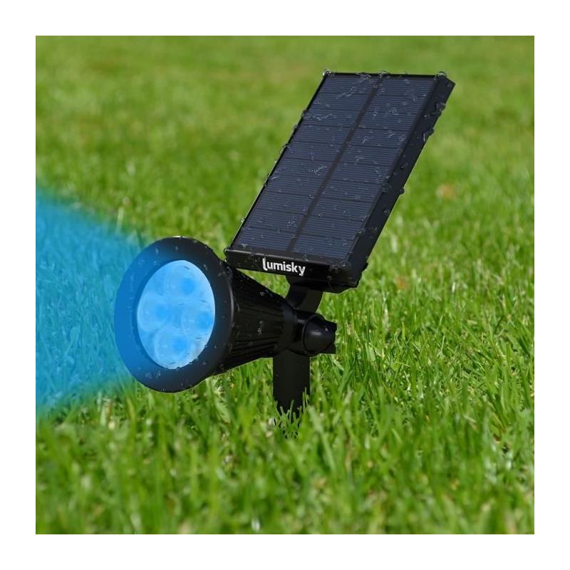 Pack de 2 Spots solaires extérieur étanches - LUMISKY - Couleurs RGB - 200 Lumens