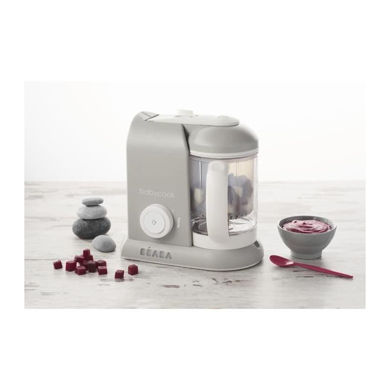 Robot Bébé Cuiseur-Mixeur Gris - Compact et Pratique