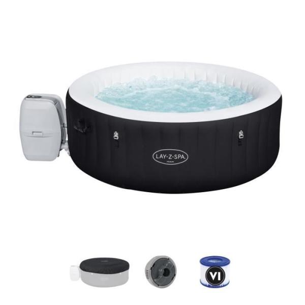 Spa gonflable BESTWAY - Lay-Z-Spa Miami - 120 airjets - 180 x 66 cm - 2 a 4 places - Rond (couverture, cartouche, diffuseur)