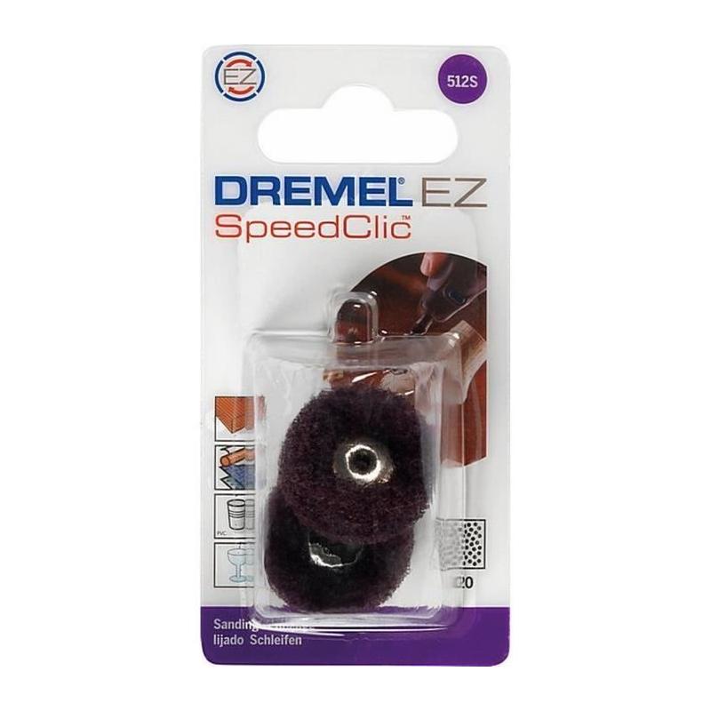 Lot de 2 Tampons abrasifs DREMEL S512 - Grain 320 (EZ SpeedClic, Ø25mm)