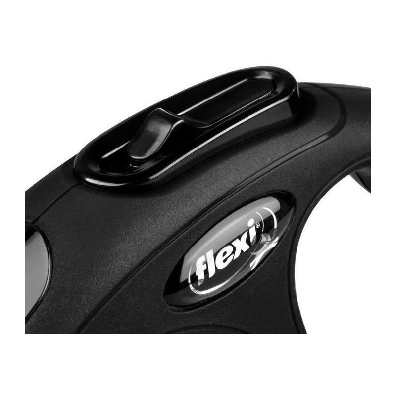 Laisse FLEXI New Classic M 5m pour chiens jusqu'à 20 kg - Noir