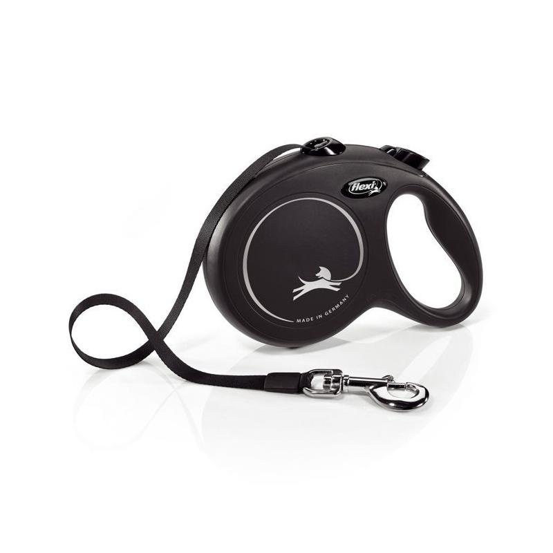 Laisse Flexi Collection Sangle S - Noir - Pour chiens jusqu'à 15 kg