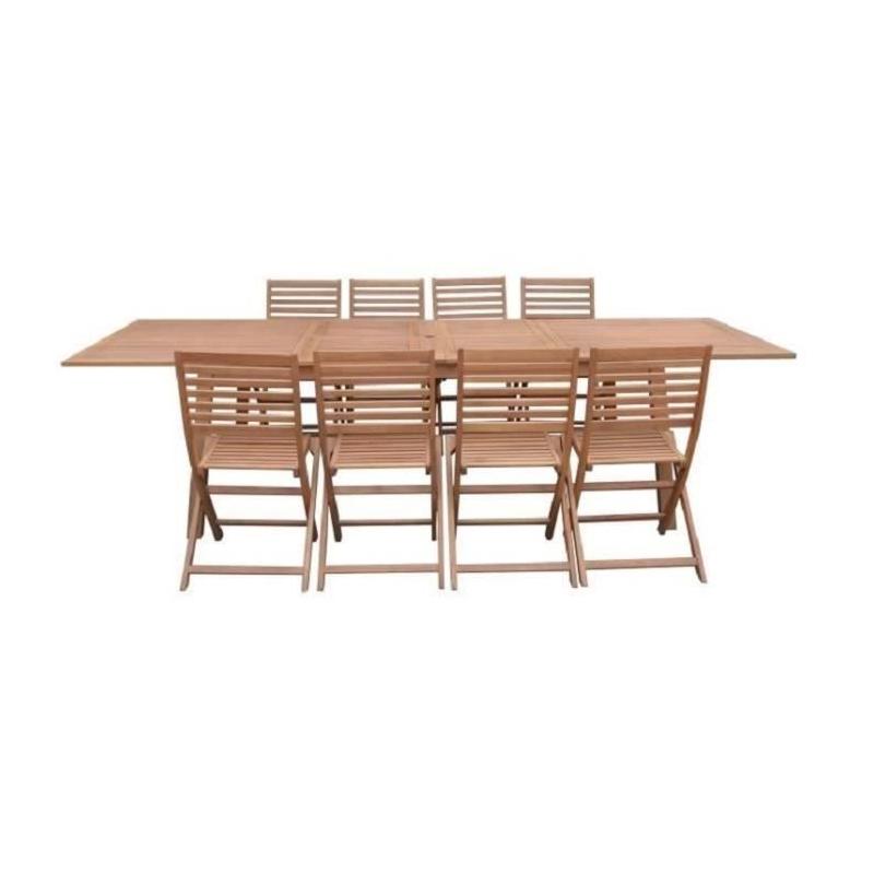 Ensemble repas de jardin extensible 8-12 pers. - Bois Eucalyptus FSC
