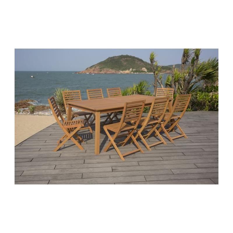 Ensemble repas de jardin extensible 8-12 pers. - Bois Eucalyptus FSC