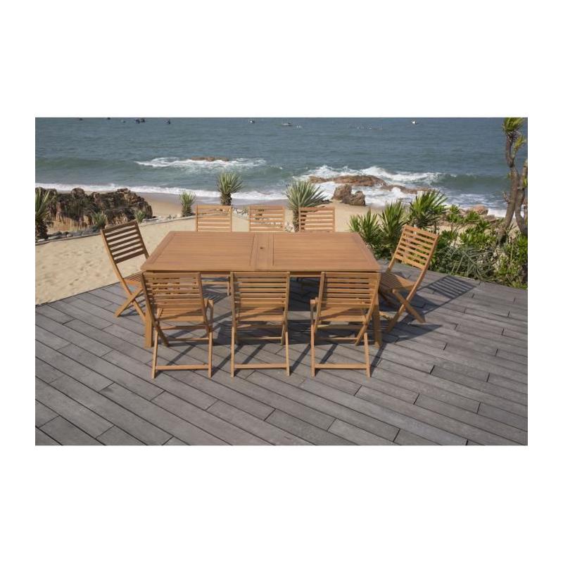 Ensemble repas de jardin extensible 8-12 pers. - Bois Eucalyptus FSC
