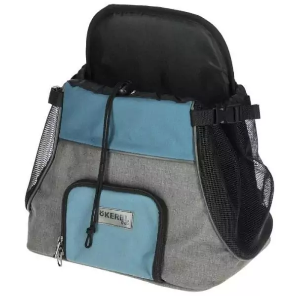 Sac transport avant - KERBL - Vacation - Gris/bleu - 31x24x38 cm - Tissu Oxford résistant