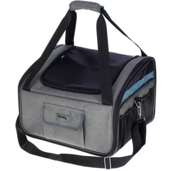Sac voiture - KERBL - Vacation - Gris/bleu - 44x35x30 cm - Laisse courte intégrée