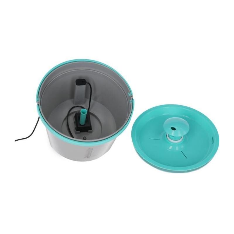 Fontaine à eau KERBL - 1,6 l - Gris/bleu - Pratique et design