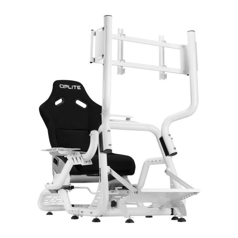 Support Simracing & Flightsim - OPLITE - Blanc - Compact et polyvalent