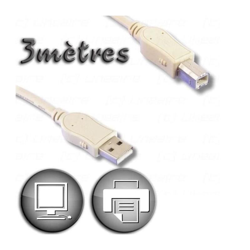Câble USB 2.0 A mâle / Type B mâle 3m - Performance et fiabilité