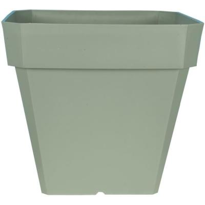 Bac à fleurs carré RIVIERA SOLEILLA - Plastique - 50x50 cm - Vert argile