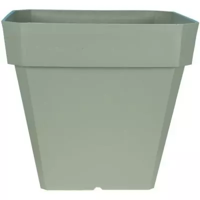 Bac à fleurs carré RIVIERA SOLEILLA - Plastique - 50x50 cm - Vert argile