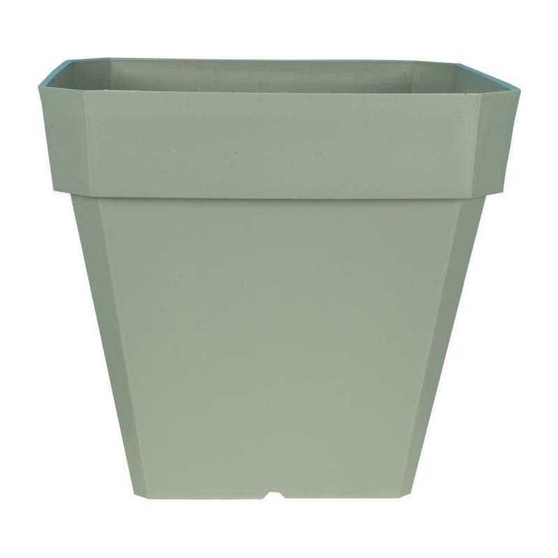 Bac à fleurs carré RIVIERA SOLEILLA - Plastique - 50x50 cm - Vert argile