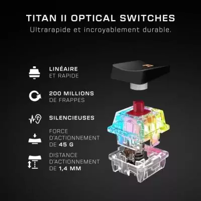 Clavier gaming sans fil Turtle Beach - Vulcan II Mini - Noir Clavier gaming sans fil Turtle Beach - Vulcan II Mini - Noir