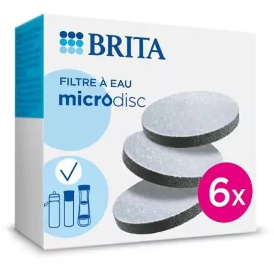 Cartouches filtre à eau Brita pack 6 MicroDisc - Filtre pour carafe filtrante