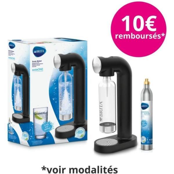 Machine a eau pétillante BRITA sodaONE noire - 1x bouteille en PET (1L) & 1x cylindre de CO2 BRITA