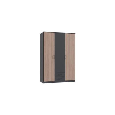 Armoire chambre AGIA Graphite 3 portes - 2 tiroirs 
