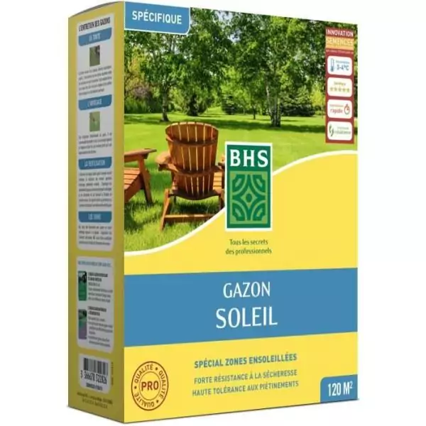 Gazon - BHS - Gazon Soleil 3kg | Résistant au climat méditerranéen et a la sécheresse