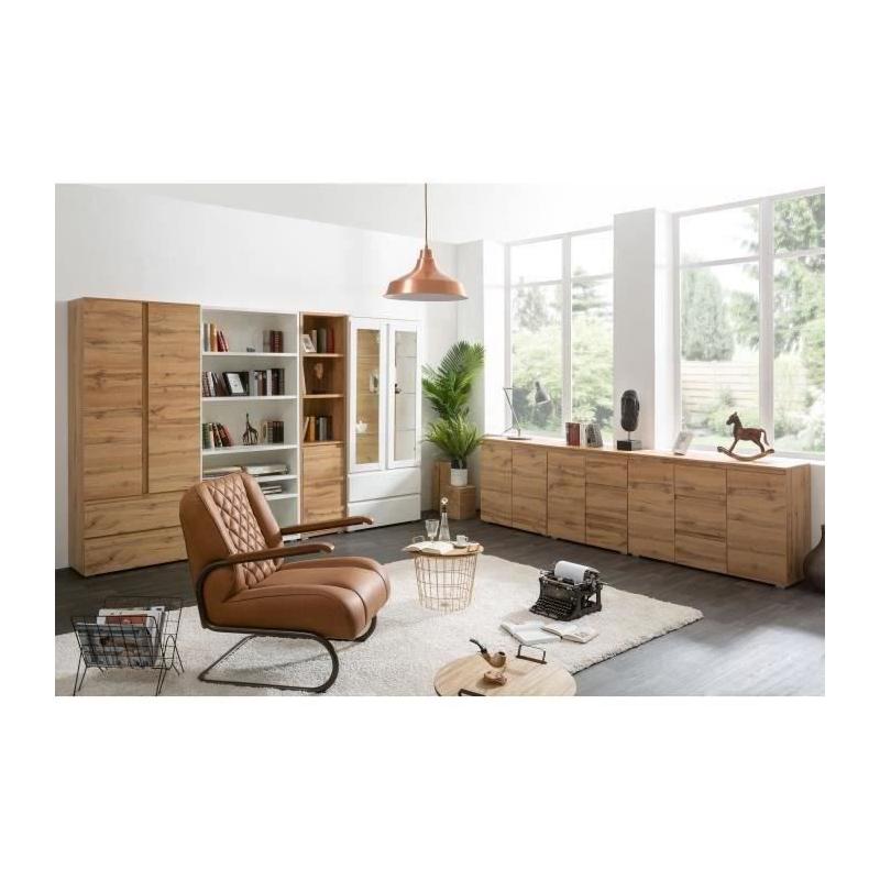 Armoire Chêne Décor - 2 portes + 2 tiroirs - L80 x H191 x P40 cm
