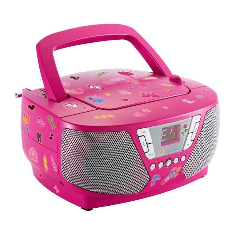 Lecteur CD Portable Rose avec Stickers - BIGBEN INTERACTIVE - CD60RSSTICK