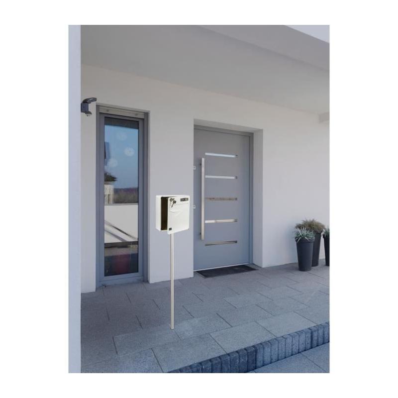 Boîte aux lettres BALTIC 2 Portes - Sur pied - Ouverture latérale - Blanc