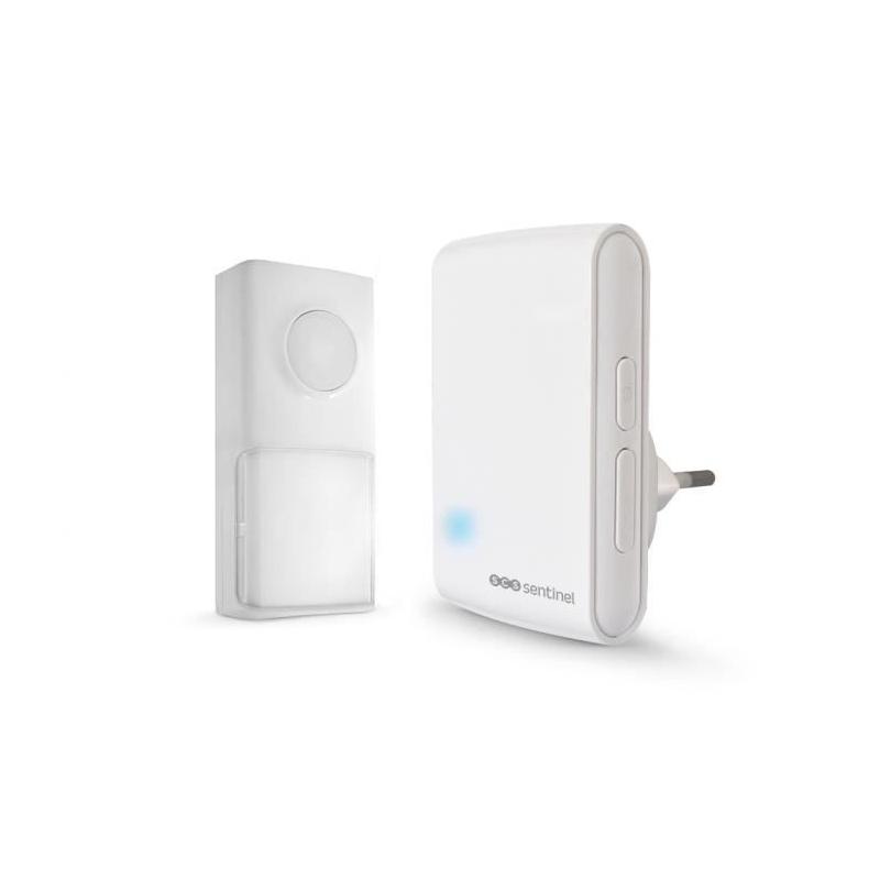 Sonnette sans fil EcoBell 100 - 25 mélodies - Portée 100m - Blanc
