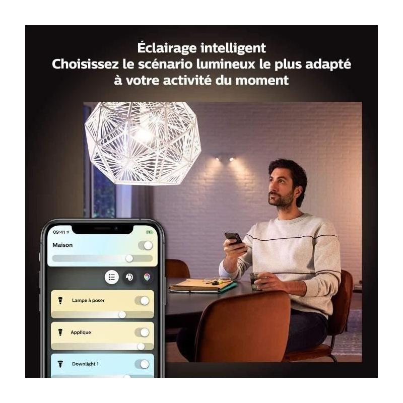 Pack de 2 ampoules LED connectées Philips Hue White Ambiance E27 - 75W, 1100 lm