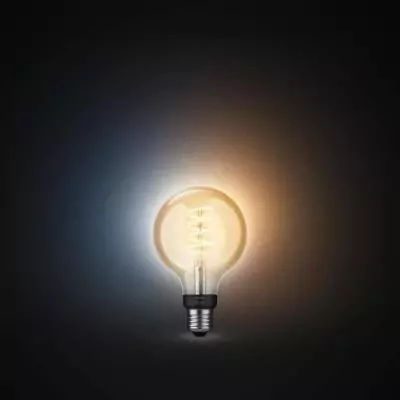 Ampoule LED connectée Philips Hue White G93 Globe - Contrôle Bluetooth, Compatible avec Alexa, Google et Homekit