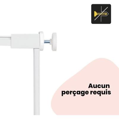 Extension de barrière de sécurité 7 cm Blanc Métal: compact et efficace