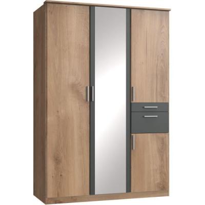 Armoire de chambre design - VOLOS - Chene poutre / Graphite