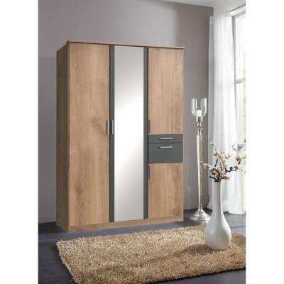 Armoire de chambre design - VOLOS - Chene poutre / Graphite