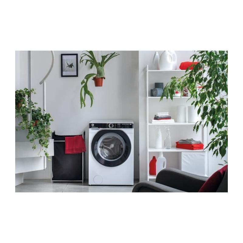 Lave-linge Hoover HWP 610AMBC/1-S: 10kg, Induction, Vapeur - Blanc