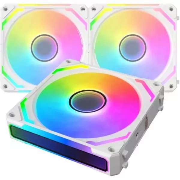 XIGMATEK - Starlink Ultra Arctic (Blanc) - Pack 3 Ventilateurs PC - 3x120mm ARGB - 800-2000 RPM - 29,2 dBA - 68,5 CFM - Hub incl