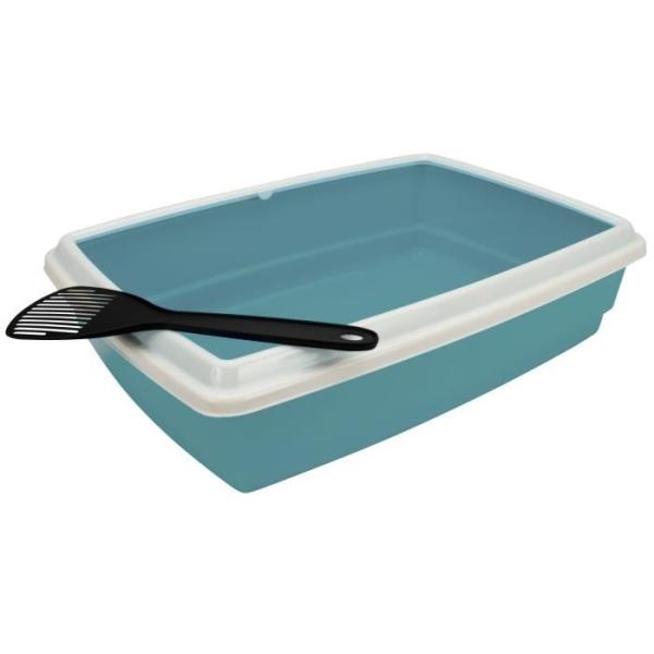 AIME Bac a litiere avec rebord 54 x 40 x 14 cm + Pelle - Pour chat