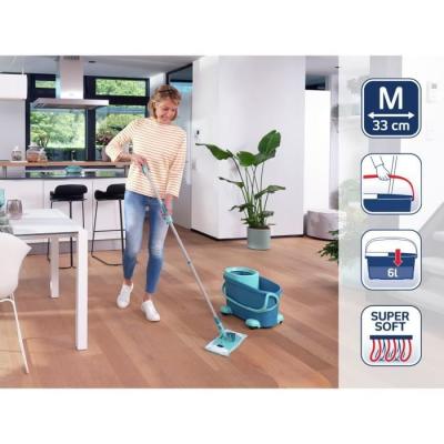 Ensemble balai serpillère avec seau essoreur et roulettes Clean Twist M Ergo Mobile 52121 Leifheit