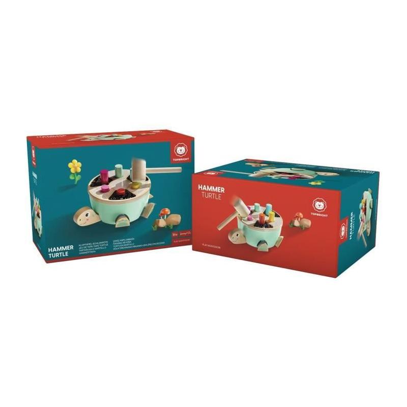 Jeu de Tape-Tape Tortue - Top Bright - Marteau en Bois - Formes à Trier