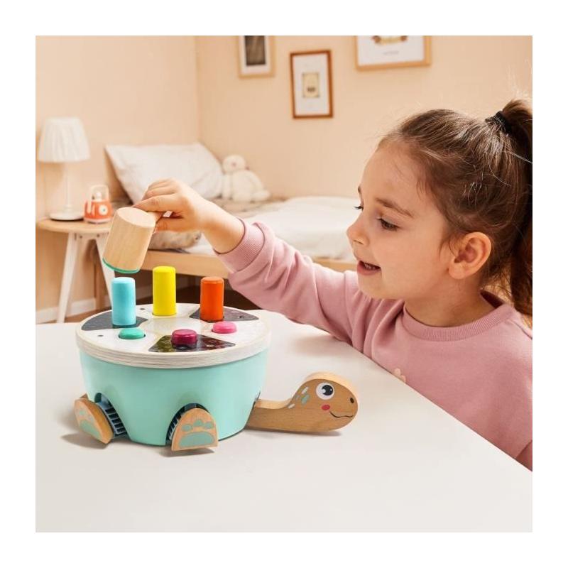 Jeu de Tape-Tape Tortue - Top Bright - Marteau en Bois - Formes à Trier