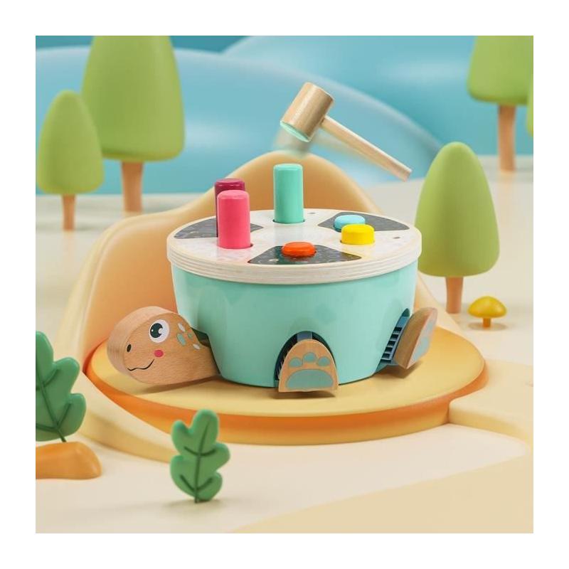 Jeu de Tape-Tape Tortue - Top Bright - Marteau en Bois - Formes à Trier
