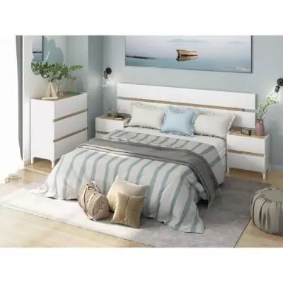 Commode TEMPUS 3 tiroirs - Chêne nodi et blanc - L79 x P41 x H90 cm