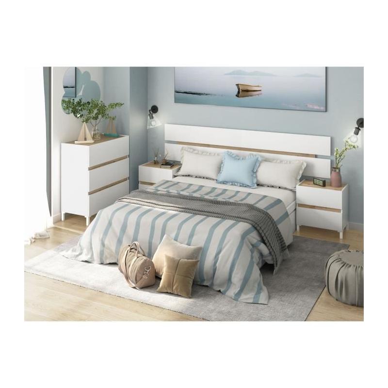 Commode TEMPUS 3 tiroirs - Chêne nodi et blanc - L79 x P41 x H90 cm