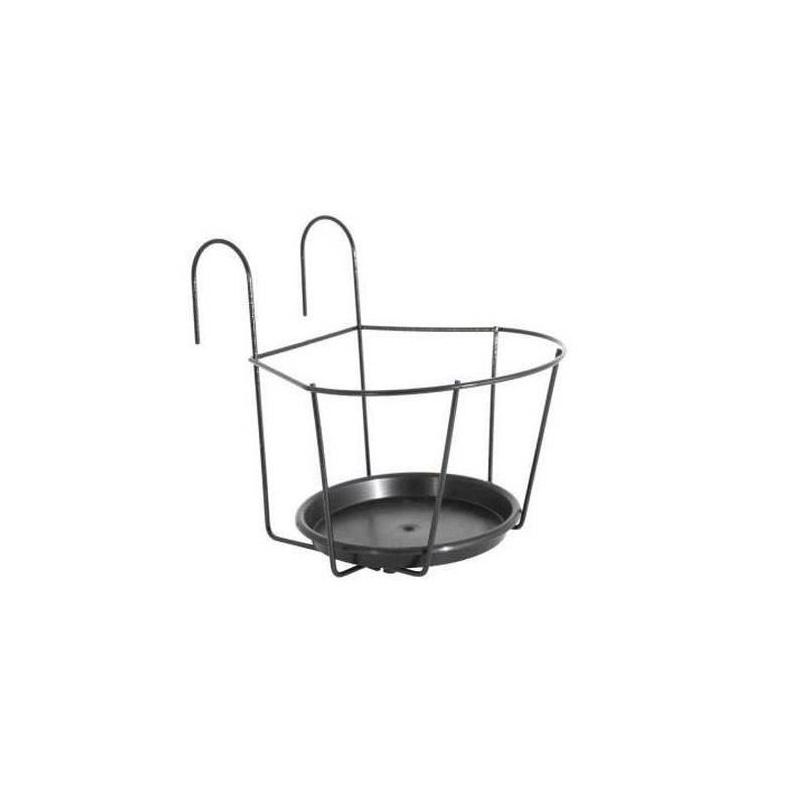 Support pour plante avec soucoupe ARTEVASI - 25 x 25 cm - Gris anthracite