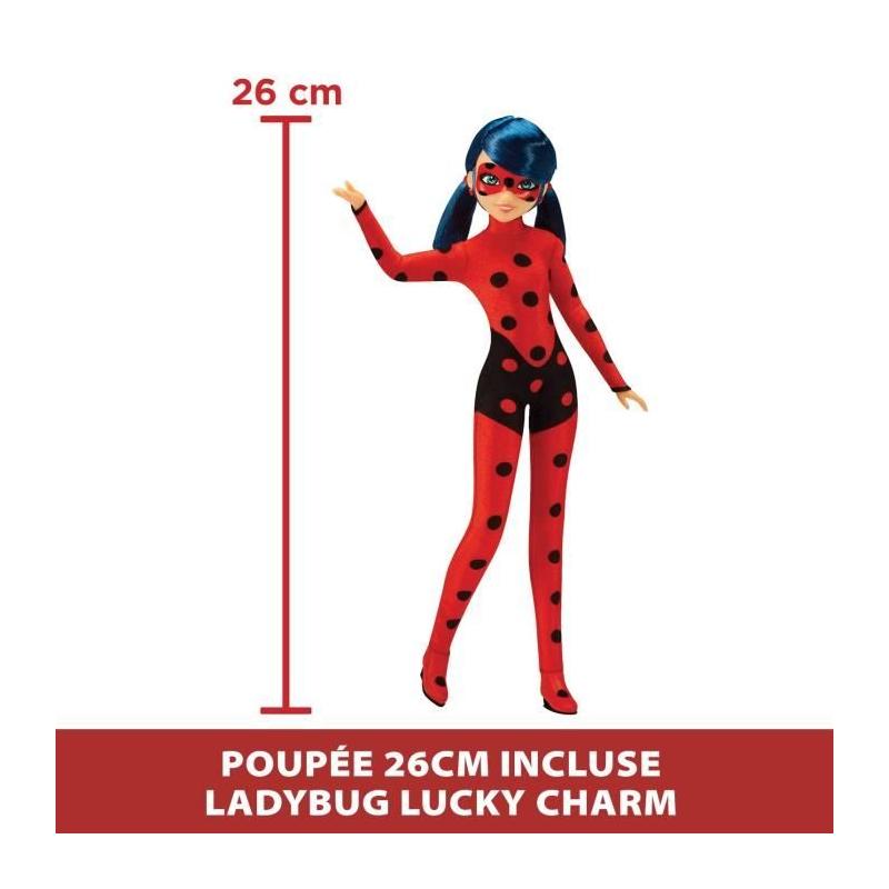 Figurine Scooter Miraculous Switch'n go + poupée articulée Ladybug Lucky Charm - BANDAI 26 cm