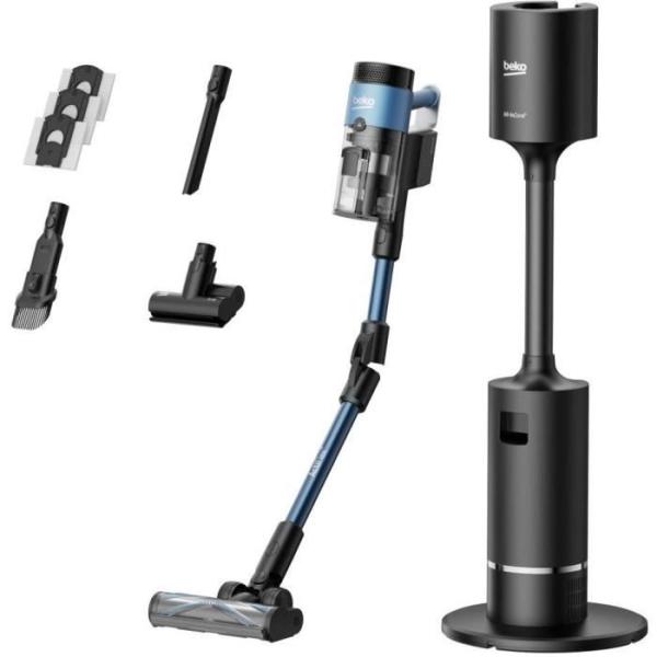 BEKO VRT96425VD - Aspirateur Balai avec Station de recharge et de Vidange - Autonomie 60 min - Filtre EPA E12 - 150 AW