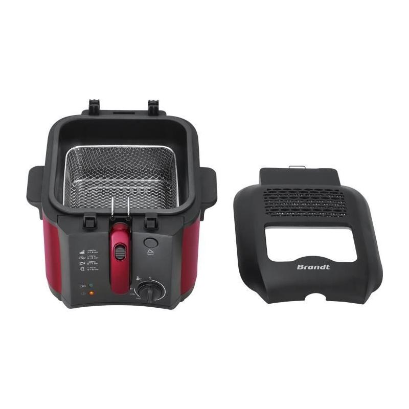 Friteuse électrique BRANDT FRI25R - 2,5L + 1kg - Rouge/Noir