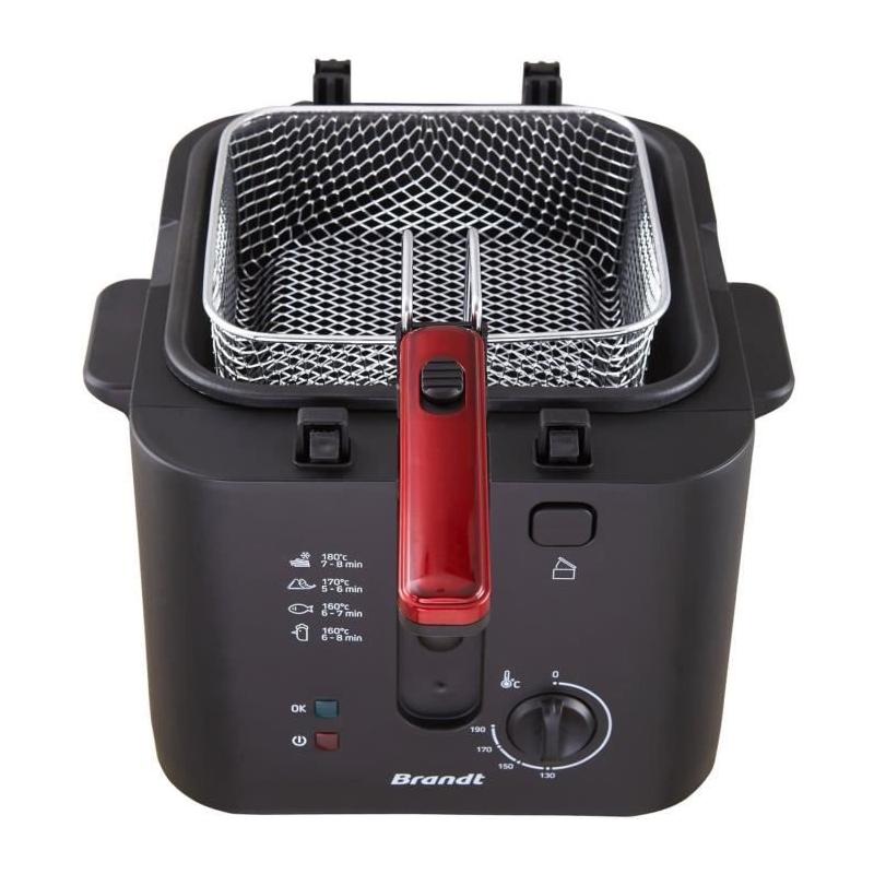 Friteuse électrique BRANDT FRI25R - 2,5L + 1kg - Rouge/Noir