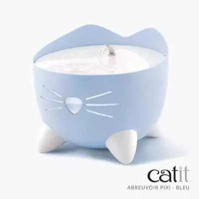 Fontaine à eau automatique pour chat - 2,5 L - Bleu - Idéale pour l'hydratation de votre félin!