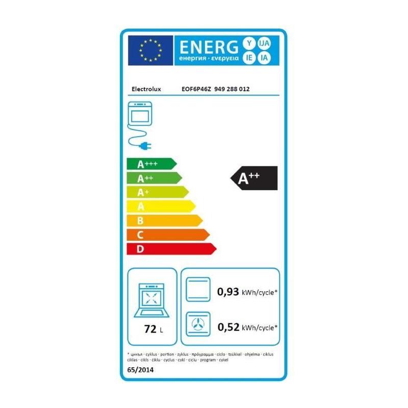Four encastrable Electrolux EOF6P46Z - Pyrolyse - Chaleur tournante - Noir
